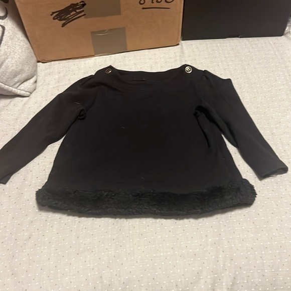 Gently worn Janie and Jack 2T black long sleeve top.  Nice accents. - Picture 1 of 5